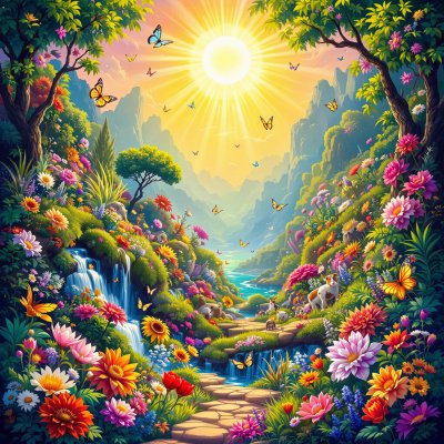 A vibrant representation of life, featuring a lush...