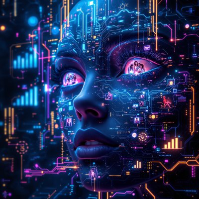 A surreal and thought-provoking digital portrait f...